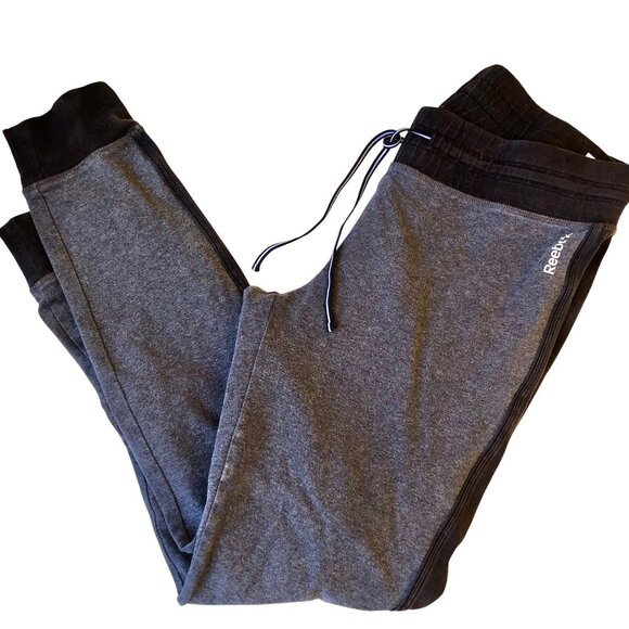Reebok Gray Jogger Leggings Cotton Stretch Womens Large - Picture 6 of 12